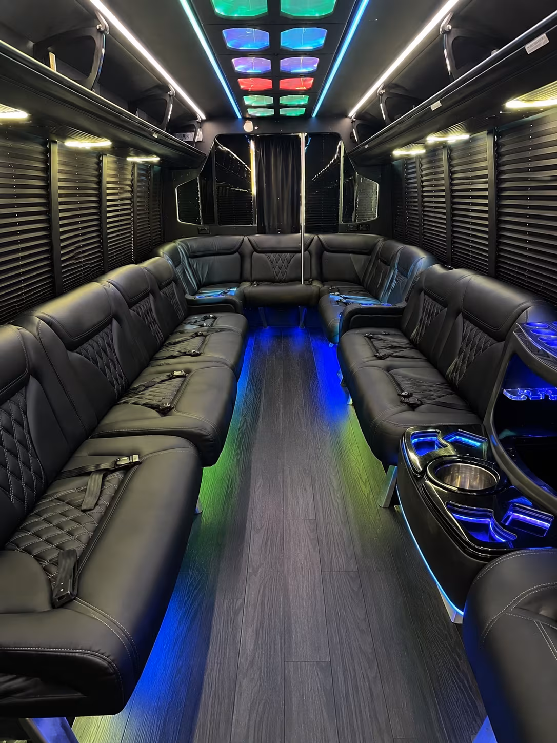 bronx 20 passenger party bus interior